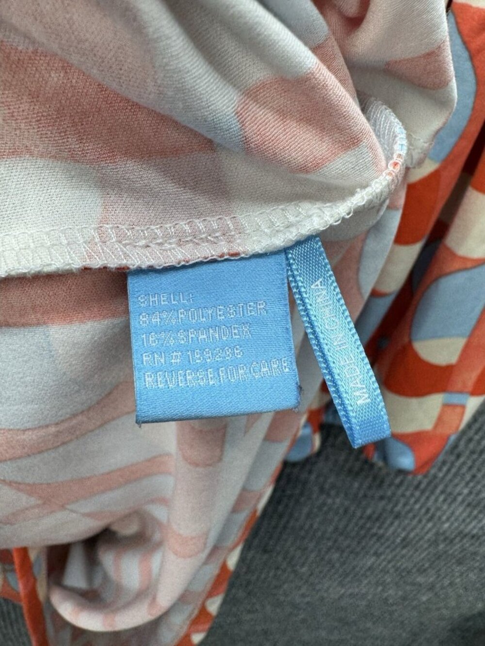 J McLaughlin Emer Shift Dress Women Large Blue Orange Coral Long Sleeve Pockets - Picture 8 of 12